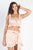 Dusty Peach Satin Effect Ruched Bust Top & Wrap Mini Skirt Set