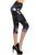 Galaxy Silhouette Floral Printed, High Waisted Capri Leggings In A Fitted Style, With An Elastic Waistband