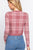 Long Sleeve V-neck Fitted Button Down Plaid Sweater Cardigan