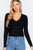 Long Sleeve V-neck Cable Sweater