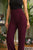 High Waist Pants With Self Fabric Buckle Detail On The Waist