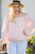 Off Shoulder Long Bubble Sleeve Solid Top