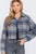 Wool Plaid Oversized Crop Jacket