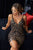 Spaghetti Strap Holiday Sequins Plunge Mini Dress