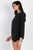 Black Racer Back Detail Long Sleeve Hooded Top & Short Set