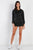 Black Racer Back Detail Long Sleeve Hooded Top & Short Set