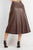 Faux Leather Belted A-line Skirt