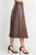 Faux Leather Belted A-line Skirt