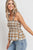 Ruffle Strap Smocked Peplum Plaid