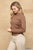 Solid And Cozy Soft Knit Mock Neck Top With Side Ruched Detail