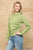 Solid And Cozy Soft Knit Mock Neck Top With Side Ruched Detail