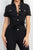 Collared Waist-tie Buttoned Jumpsuit