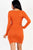 U-neck long sleeve ruched bodycon mini dress