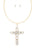 Crystal Cross Metal Necklace