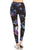 Yoga Style Banded Lined Galaxy Silhouette Floral Print, Full Length Leggings In A Slim Fitting Style With A Banded High Waist