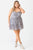 Plus Floral Print Ruched Ruffle Smocked Back Top & High Waist Flare Hem Mini Skirt Set