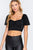 Short Slv Shirring Satin Crop Top