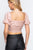 Short Slv Shirring Satin Crop Top