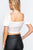 Short Slv Shirring Satin Crop Top