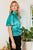 Waist Smocked Solid Satin Blouse