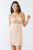 White & Apricot Stripe Print Strapless Twist Cut-out Smocked Back Mini Dress