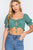 Short Slv Print Crop Woven Top