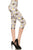 High Waisted Capri Leggings In An Allover Floral And Bee Print