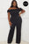 Ruffle Shoulder Shoulder Plus Size Jumpsuit