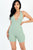 Casual Solid Halter V Neck Ribbed Bodycon Romper