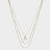 3 Layered Metal Glass Bead Chain Pendant Necklace