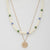 Coin Wood Bead Layered Necklace