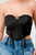 Luxe sweetheart ruffled drawstring lace bustier top