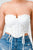 Luxe sweetheart ruffled drawstring lace bustier top