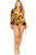 Plus gold & floral pattern print belted romer