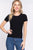 Short Slv Crew Neck Variegated Rib Knit Top