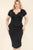 Plus Size Split Neck Bodycon Midi Dress