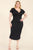 Plus Size Split Neck Bodycon Midi Dress