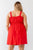 Plus Red Woven Ruffle Sleeveless Mini Dress