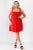 Plus Red Woven Ruffle Sleeveless Mini Dress