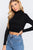 Long Slv Turtle Neck Rib Crop Knit Top