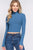 Long Slv Turtle Neck Rib Crop Knit Top