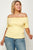 Plus Size Solid Off The Shoulder Smocked Top