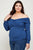 Plus Size Solid Wrap Dressy Top