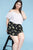 Plus Size Curvy, Floral Print Flowy Shorts