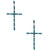 Multi Stone Pattern Cross Metal Earring