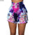 CM.YAYA Women Tie Dye Print High Waist Hollow Out Sexy Jeans Shorts Fashion Streetwear Hole Denim Shorts Trouers Pants