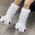 Creative Cute Bear Claw Winter Slippers Boys Girls Home Slippers Furry Warm Couple Indoor Shoes Women Cotton Boots Fur Slides