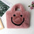 Cute Smiley Face Women Plush Shoulder Bag Soft Faux Fur Ladies Chain Messenger Bags Fashion Female Small Purse Handbags Bolsas