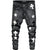 EH·MD Orange Splash Ink Jeans Men&#39;s Star Embroidery Patch 3D Printing Soft Casual Cotton Trend Youth Distress Extension Stretch