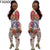 FAGADOER Fashion Graffiti Print Jumpsuits Women Round Neck Long Sleeve One Piece Playsuits Female Bodycon Streetwear White 2022